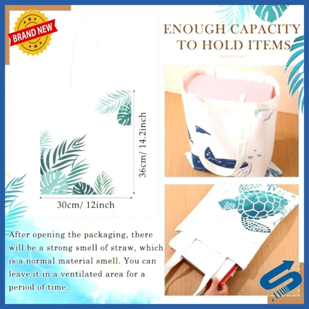 Canvas Tote Bags Bulk Set Reusable Grocery Beach Travel Shopping Handbags